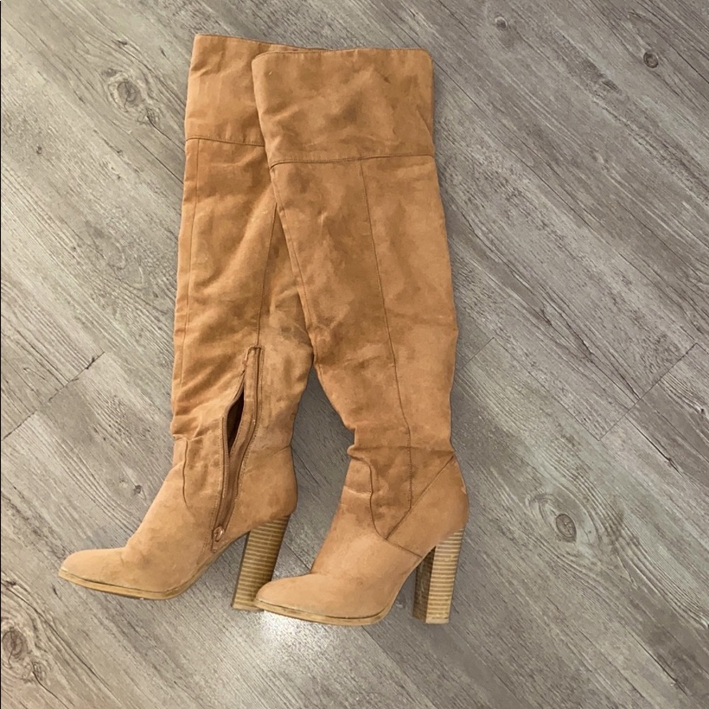 Thigh High tan boots!